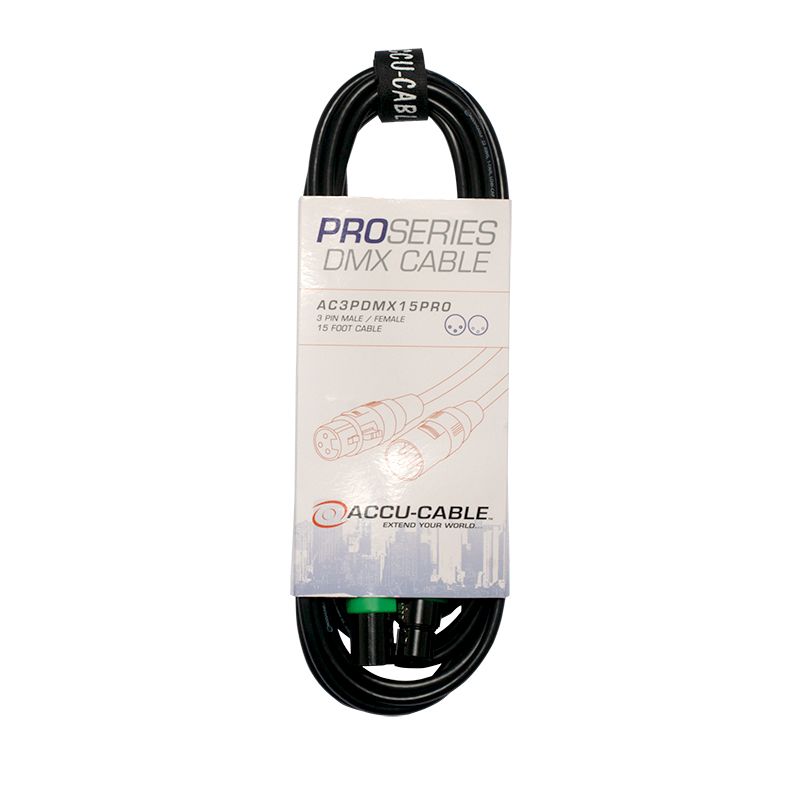 Elation ACCU-CABLE 3pin Pro DMX cable, 15 ft.
