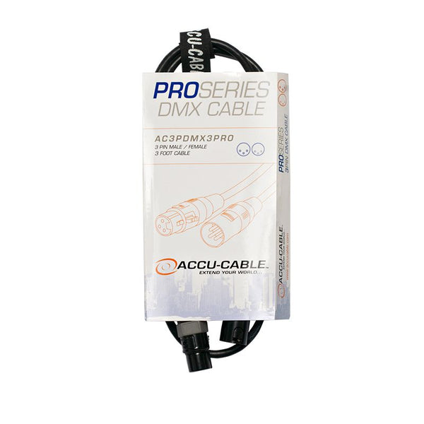 Elation ACCU-CABLE 3pin Pro DMX cable, 3 ft.
