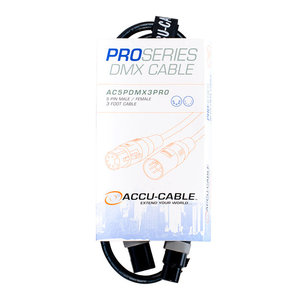 Elation ACCU-CABLE 5pin Pro DMX cable, 3 ft.