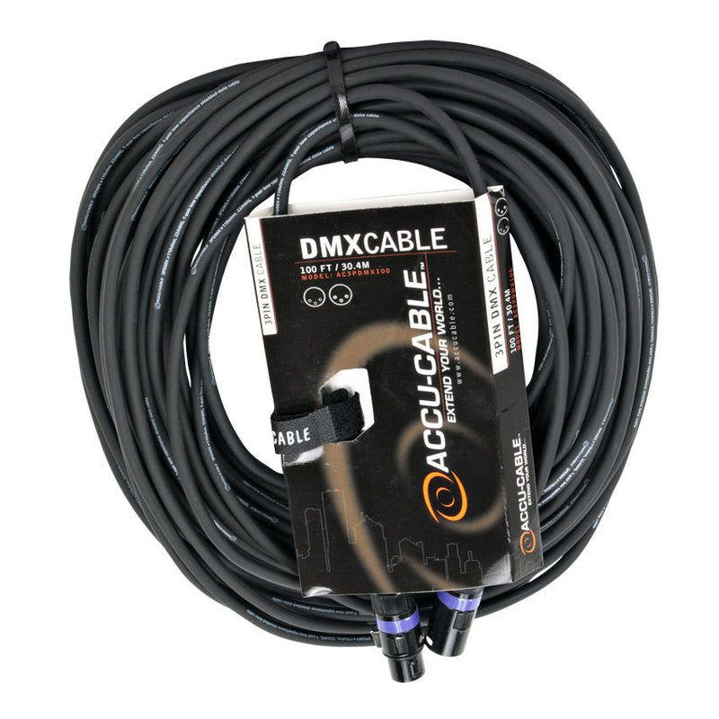Elation ACCU-CABLE 3pin DMX cable - DJ Series, 100 ft.