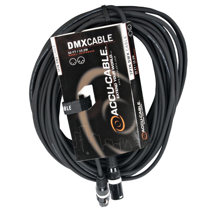 Elation ACCU-CABLE 3pin DMX cable - DJ Series, 50 ft.