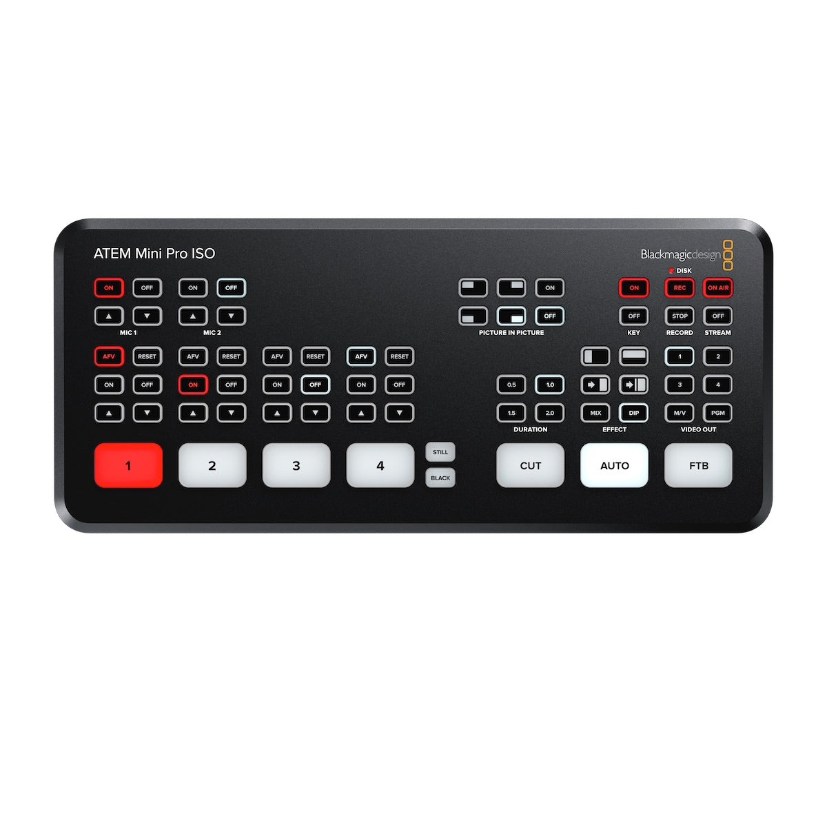 Blackmagic ATEM Mini Pro ISO - Live Production Switcher for Streaming, top