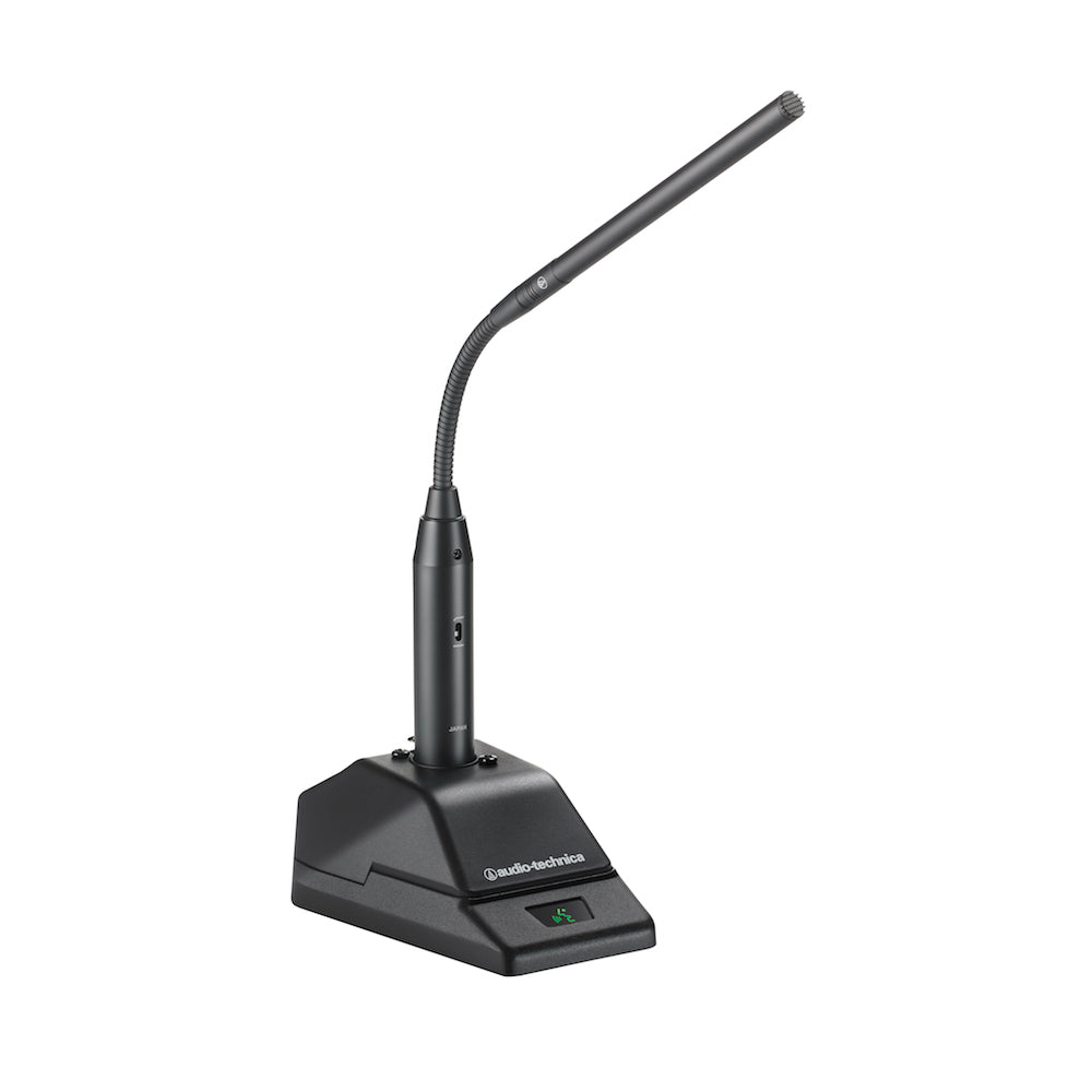 Audio-Technica ATW-T1007 - System 10 PRO Mic Desk Stand Transmitter, shown with optional microphone