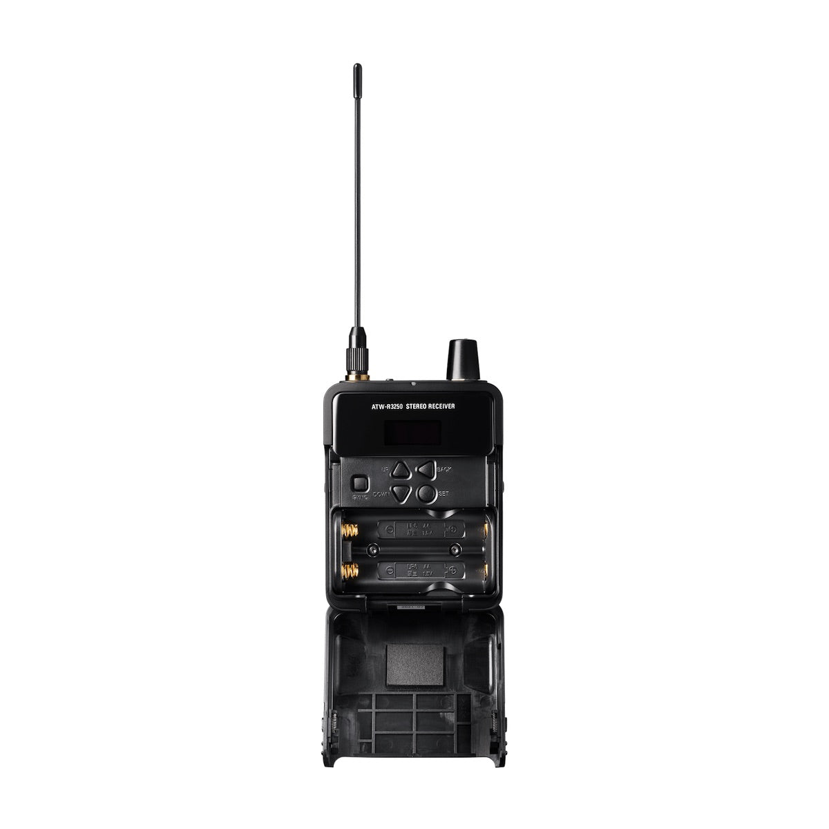 Audio-Technica ATW-3250 - 3000 Series Wireless In-ear Monitor Receiver, battery door open