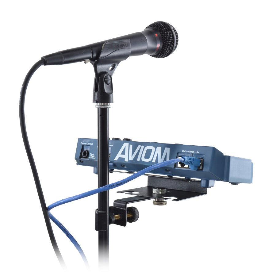 Aviom EB-1 - Side Extension Mount for MT-1 Bracket, shown with MT-1 and A-16ii (not included)