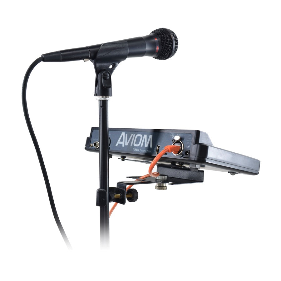 Aviom EB-1 - Side Extension Mount for MT-1 Bracket, shown with MT-1 and A360 (not included)