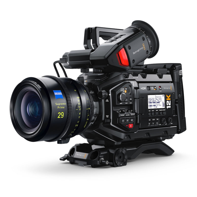 Blackmagic Design URSA Mini Pro 12K OLPF Digital Film Camera, shown with optional accessories