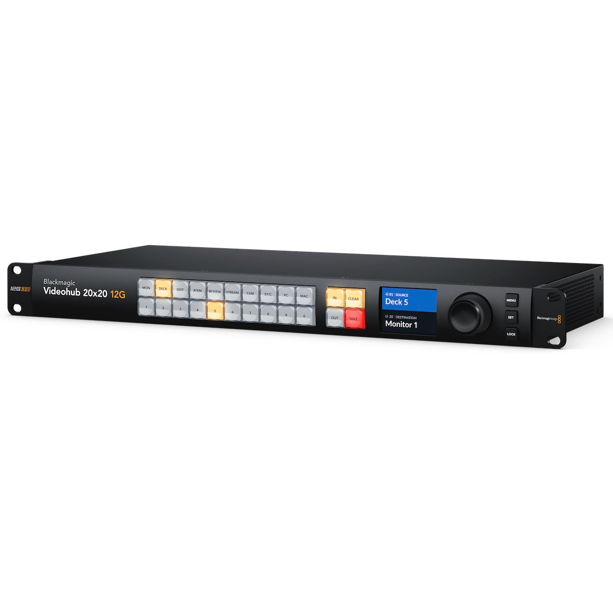 Blackmagic Design Videohub 20x20 12G - 12G-SDI Video Router, angle