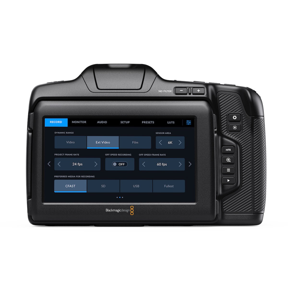 Blackmagic Pocket Cinema Camera 6K Pro with Super 35 HDR Sensor, rear display