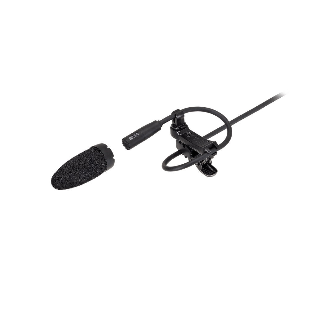 Audio-Technica BP899 - Subminiature Omnidirectional Condenser Lavalier Microphone with windscreen and mic clip