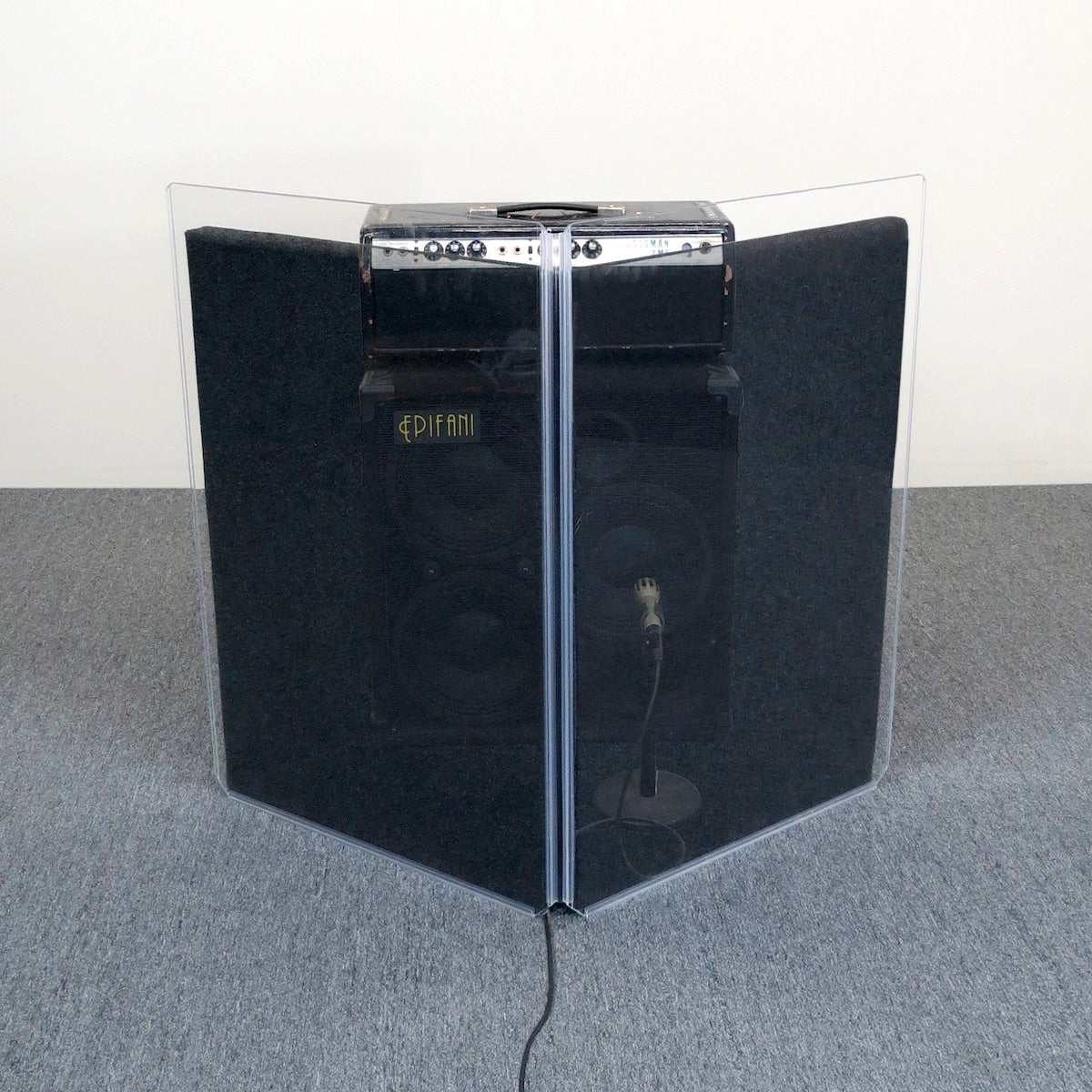 ClearSonic GP40 - GoboPac 40 - Studio Sound Isolation System, shown with transparent amp