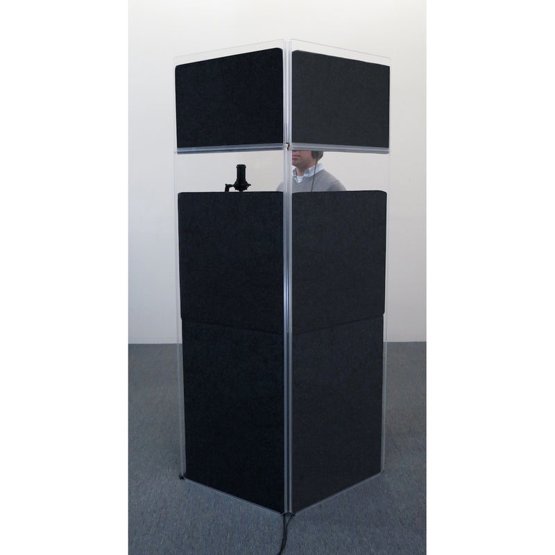 ClearSonic GP70 - GoboPac 70 - Studio Sound Isolation System, shown with a person