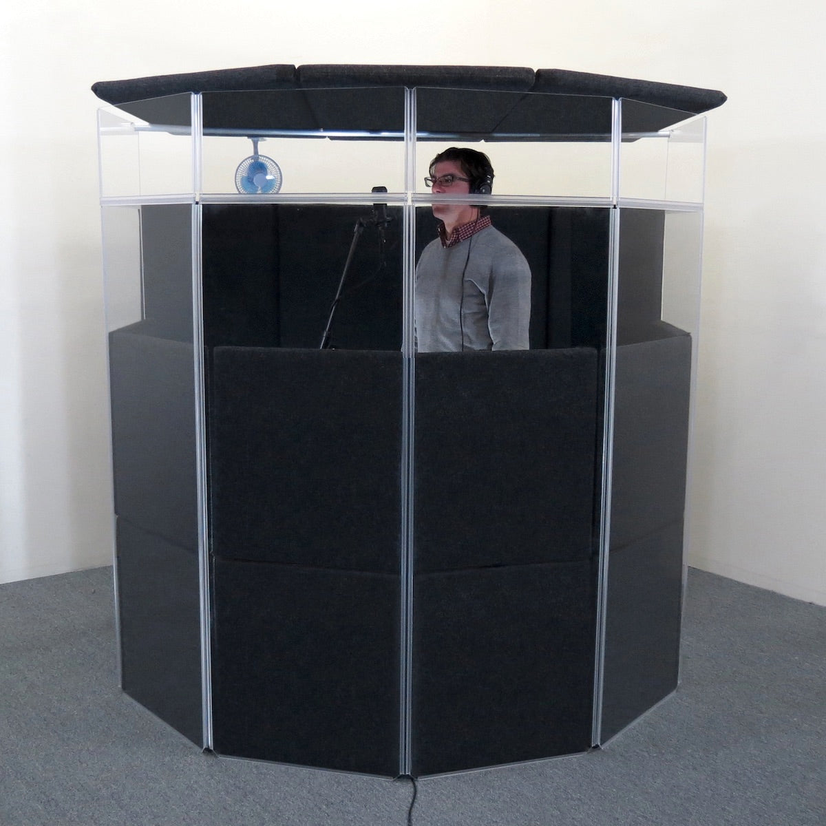 ClearSonic IPE - IsoPac E Vocal Isolation Booth Package, with person