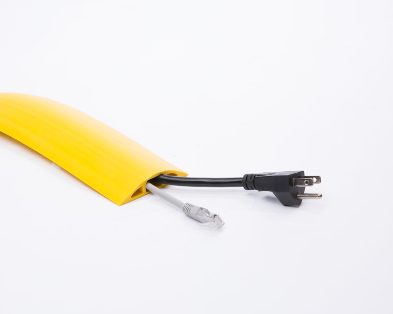 Lincoln Plastics 3/4 Inch Cord Cover - Flexible Cable Management Solution, shown with network and power cables inside