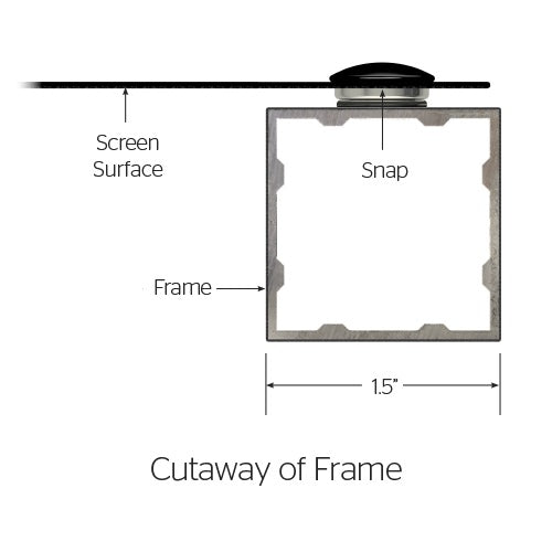 Da-Lite Da-Snap - Fixed Frame Projection Screen, frame cutaway