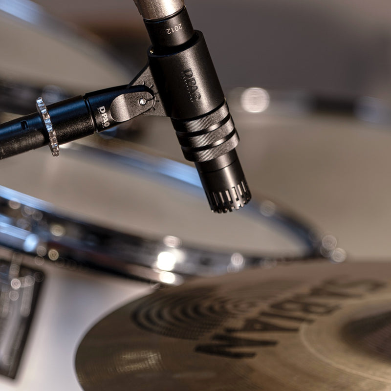 DPA 2012 Compact Cardioid Condenser Microphone, mounted near a hi-hat