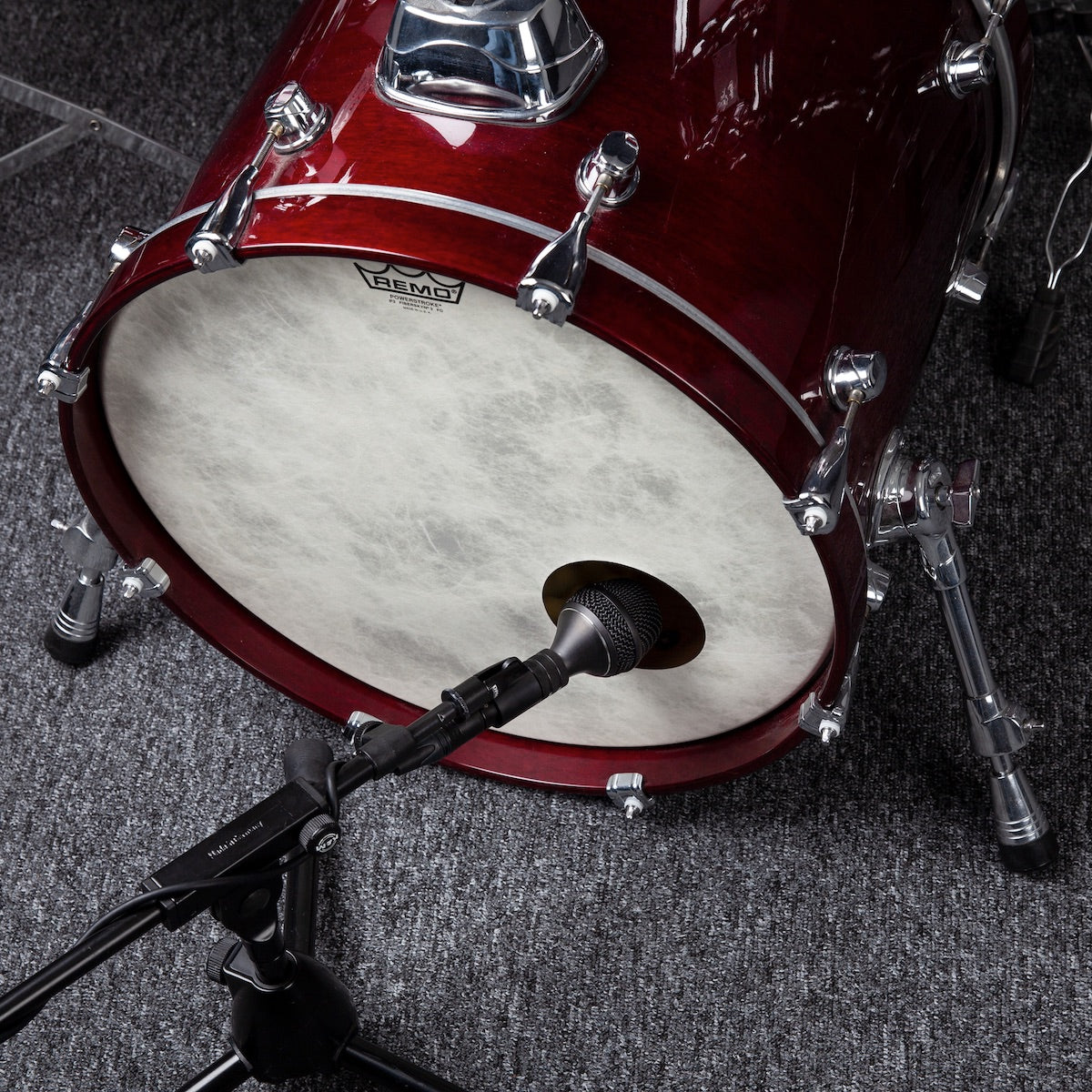 DPA 4055 Kick Drum Microphone, mounted in a kick drum