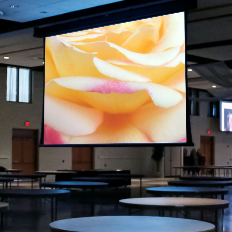Draper Paragon V Electric Projection Screen TecVision (XH800X UST ALR) in a convention center