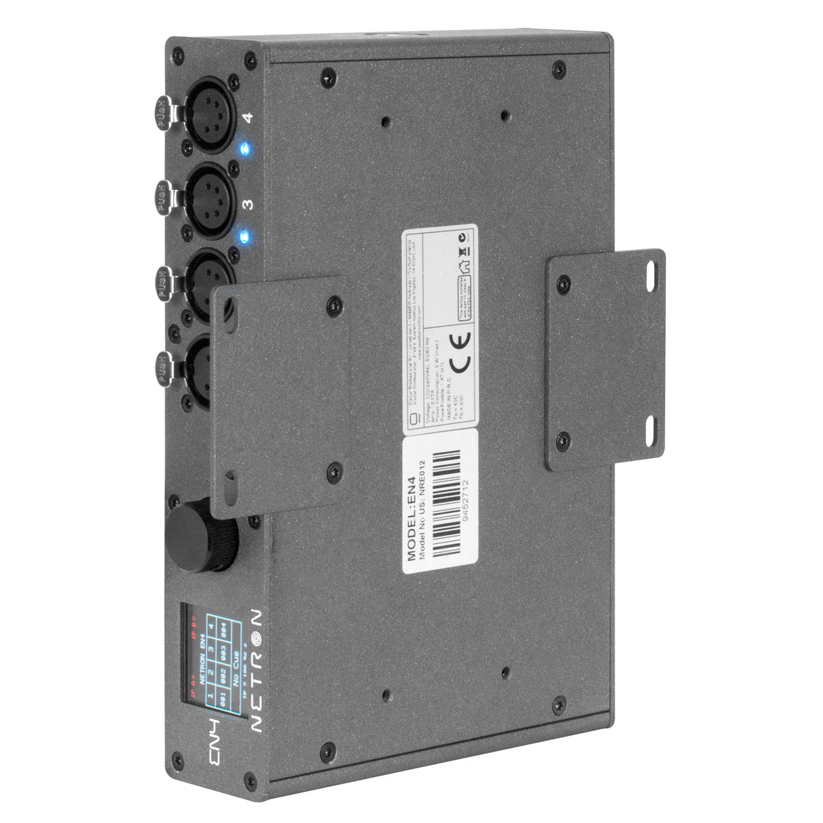 Elation EN4 - 4 x 5-pin XLR Port to DMX Node, vertical bracket mount