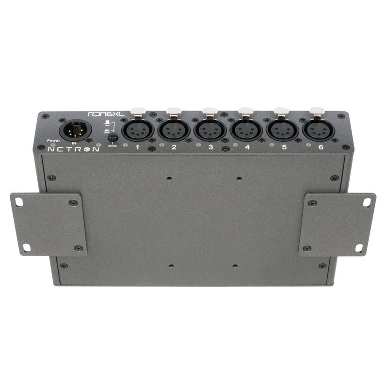 Elation RDM 6XL - 6 x 5-pin XLR DMX RDM Splitter, horizontal bracket mount