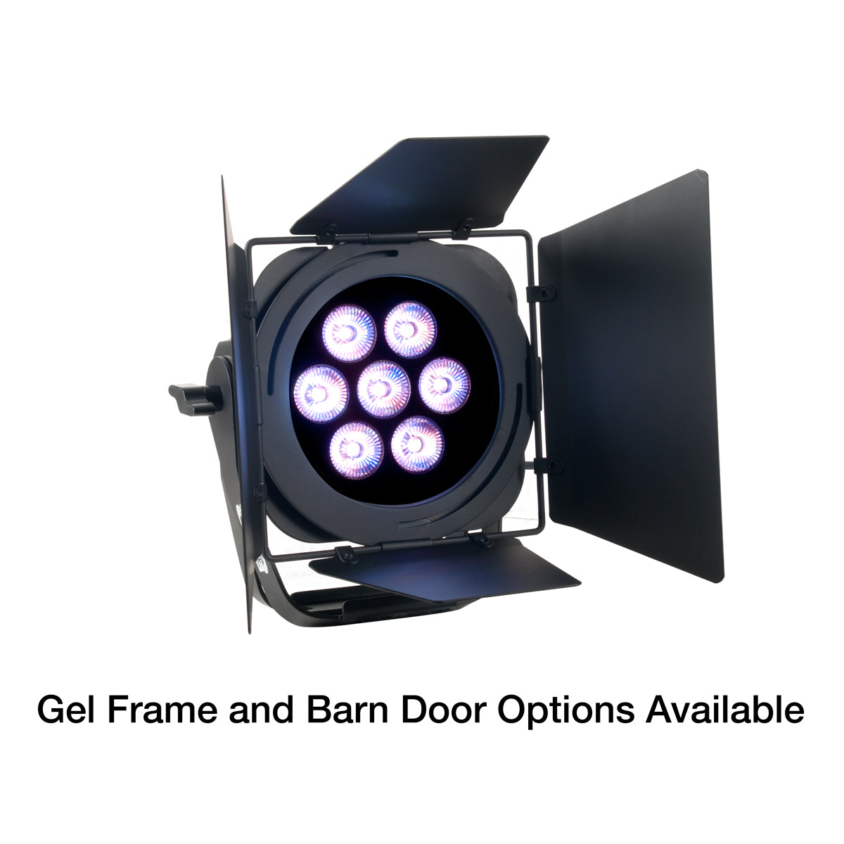 Elation SIXPAR 100 - 6-in-1 LED PAR 7X12W Fixture, gel frame and barn door options available