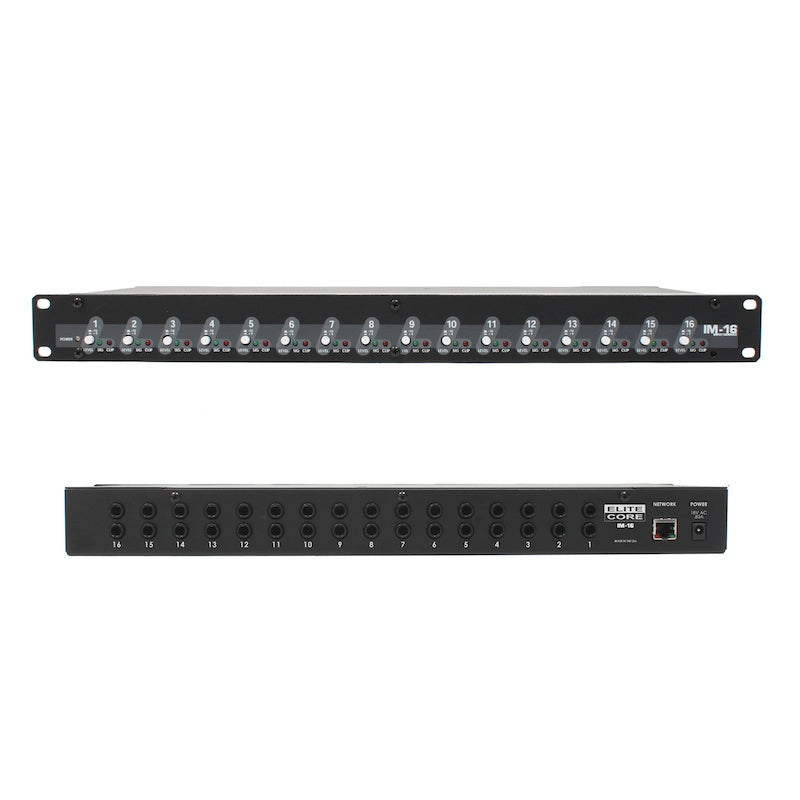 Elite Core IM-16 Analog Input Module, front and rear views