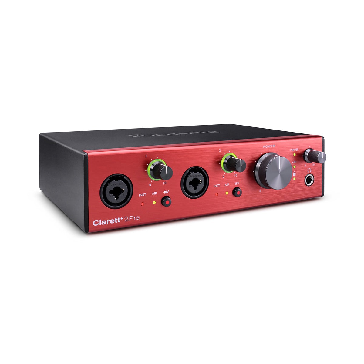 Focusrite Clarett+ 2Pre - USB-C Audio Interface with 10-in/4-out, left