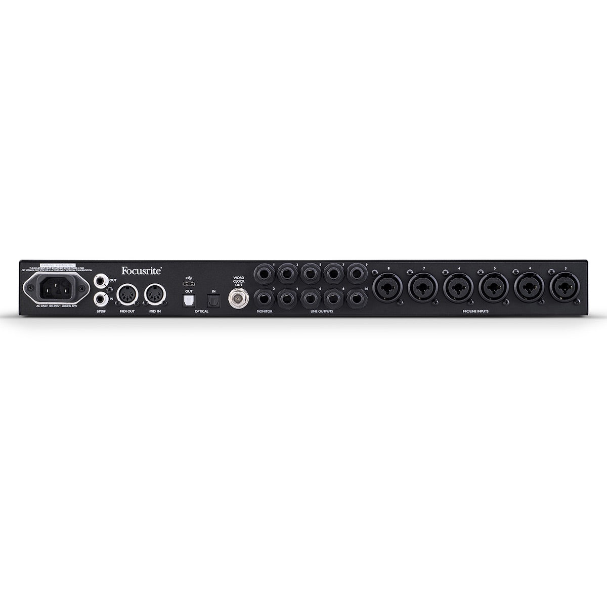 Focusrite Clarett+ 8Pre - USB-C Audio Interface with 18-in/20-out, rear
