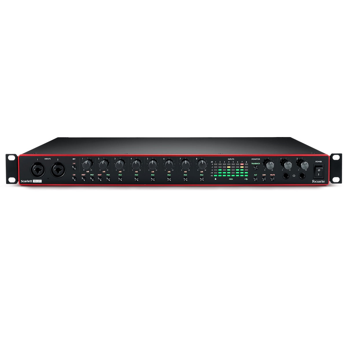 Focusrite Scarlett 18i20 - USB 2.0 Audio Interface with 18-in/20-out (3rd Gen), front