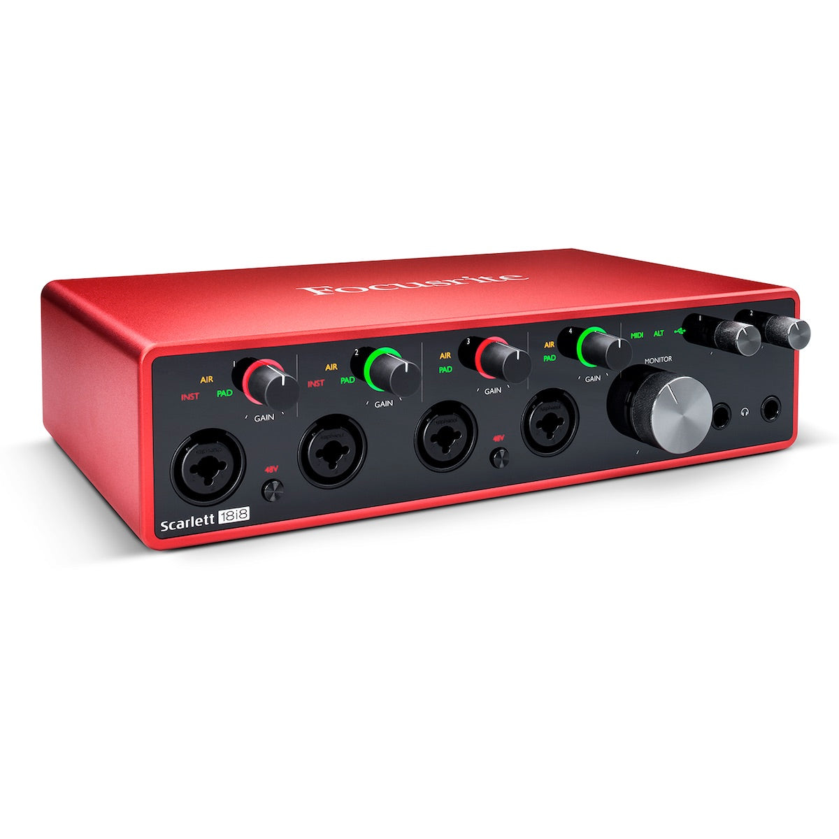 Focusrite Scarlett 18i8 - USB 2.0 Audio Interface with 18-in/8-out (3rd Gen), left