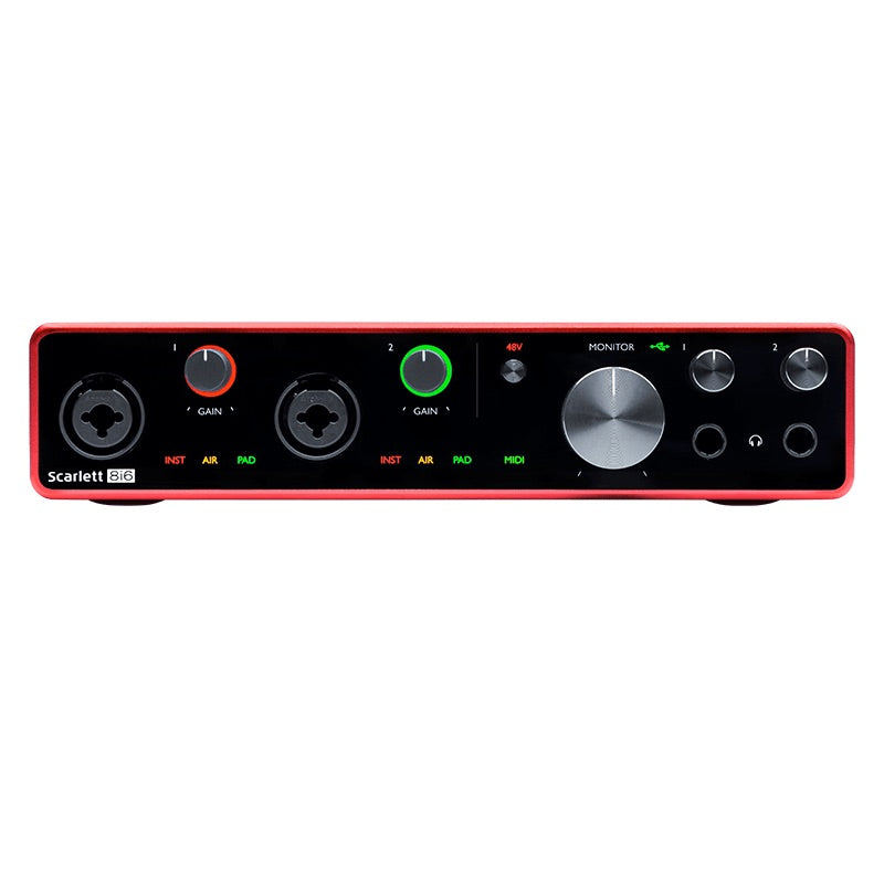 Focusrite Scarlett 8i6 - USB 2.0 Audio Interface with 8-in/6-out (3rd Gen), front
