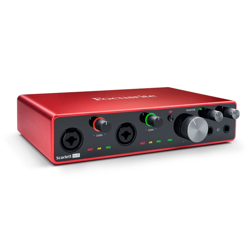 Focusrite Scarlett 8i6 - USB 2.0 Audio Interface with 8-in/6-out (3rd Gen), left