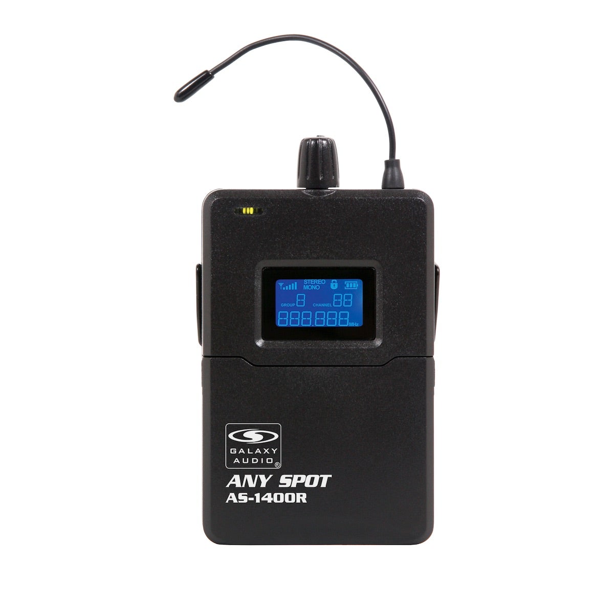 Galaxy Audio AS-1400r, wireless bodypack receiver, front