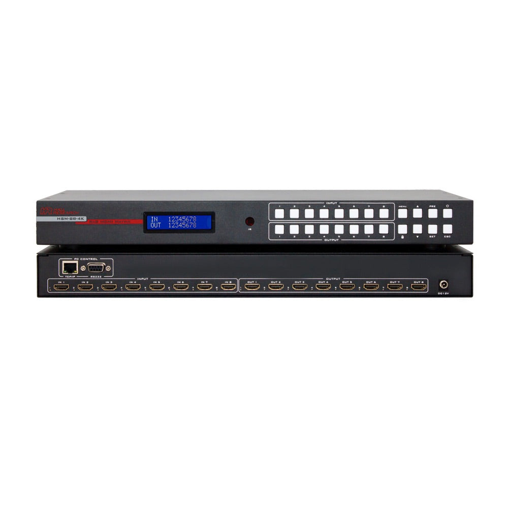 Hall Technologies HSM-88-4K - 4K Video 8X8 HDMI Matrix Switch