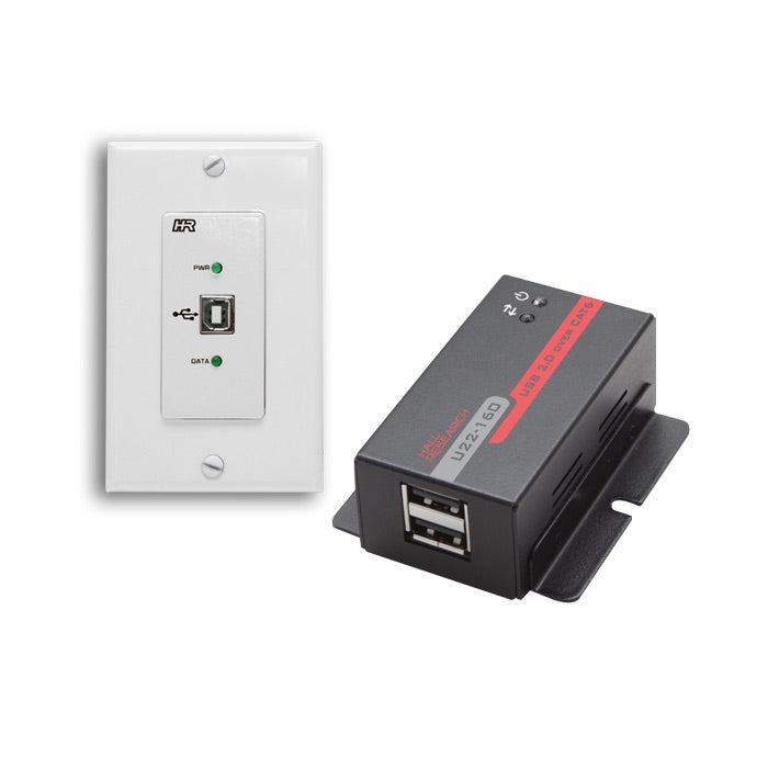Hall Technologies U22-160-DP - USB 2.0 over UTP Extender with Wall Plate