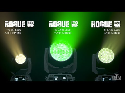 Rogue R1X Wash, R2X Wash, and R3X Wash by CHAUVET Professional, YouTube video