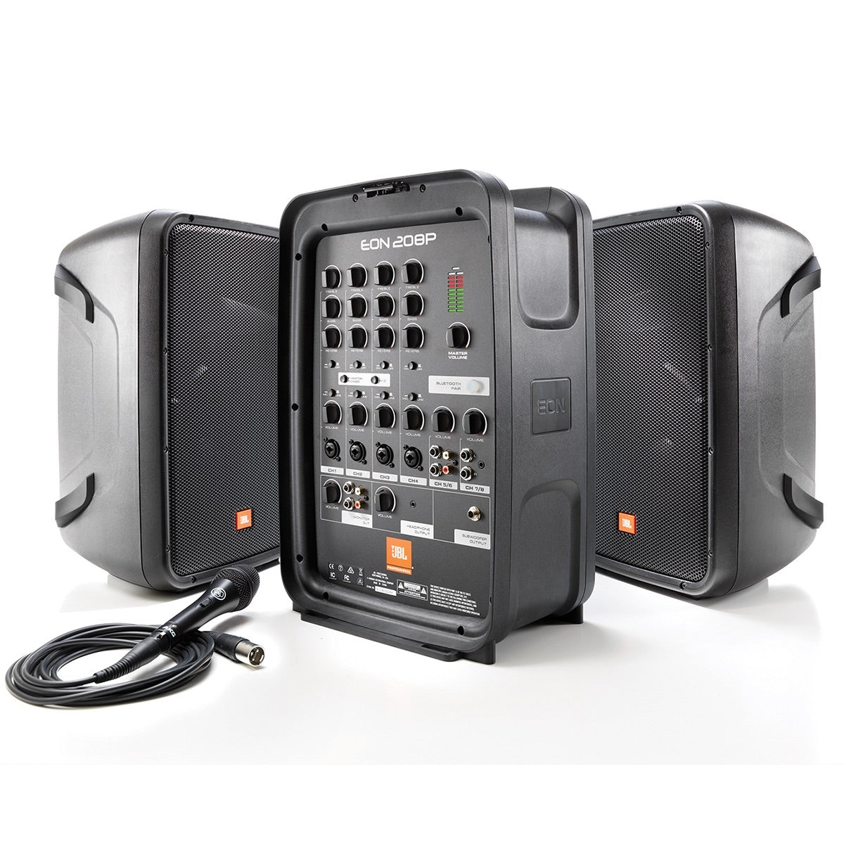 JBL EON208P - Portable 2-way PA with 8-ch Powered Mixer and Bluetooth, open