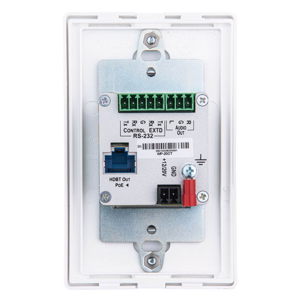 Kramer WP-20CT 4K HDMI/USB-C Wall-Plate Switcher/Transmitter over HDBaseT, white rear