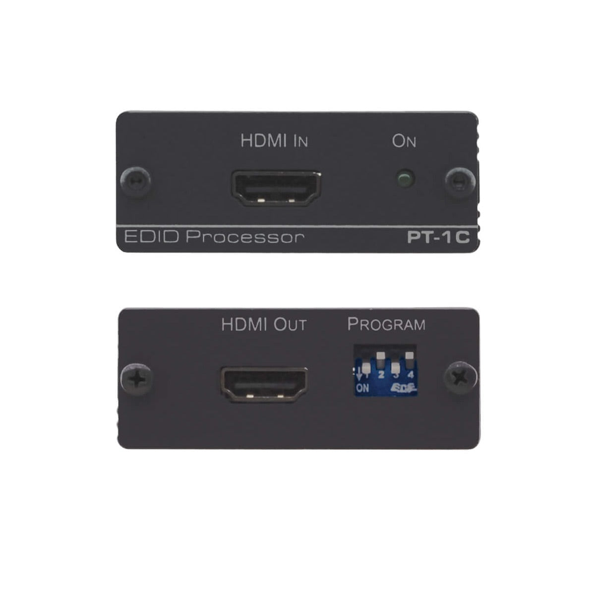 Kramer PT-1C - EDID Processor for HDMI Signals, front and rear views
