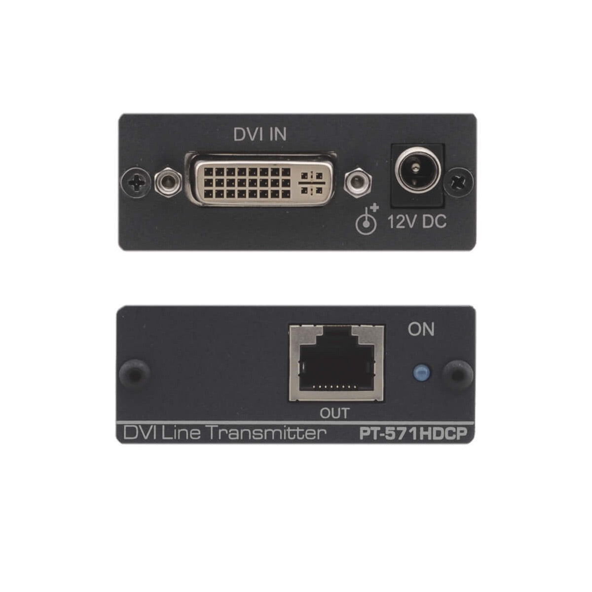 Kramer PT-571HDCP - DVI (HDCP) over Twisted Pair Transmitter, front and rear views