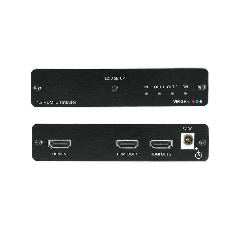 Kramer VM-2Hxl - 1:2 HDMI Distribution Amplifier, front and rear views