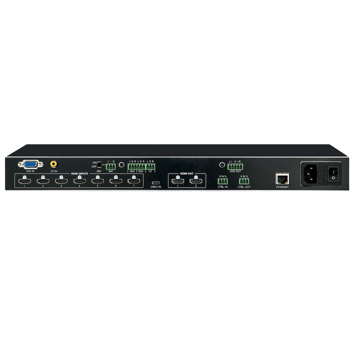 Kramer VP-550X - 10–Input 4K HDR HDMI Presentation Switcher/Scaler, rear