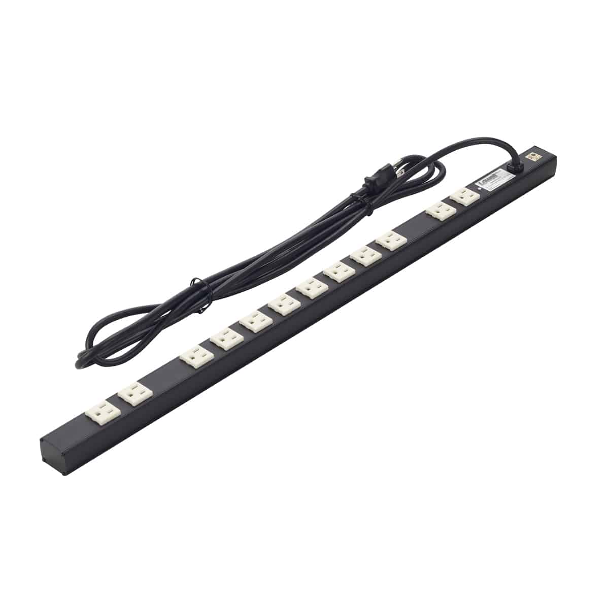 Lowell ACS-1512 Power Strip with Surge Suppression 15A, angled view