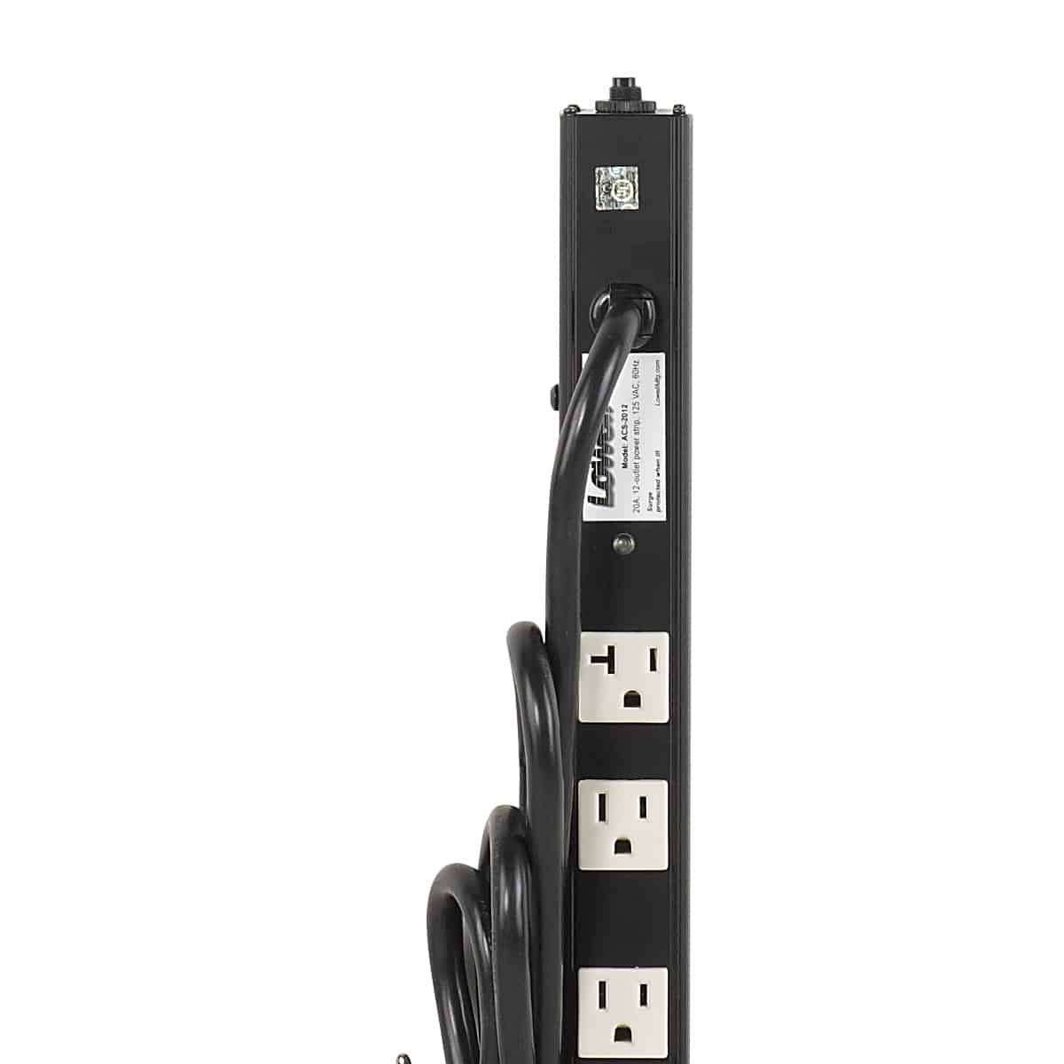 Lowell ACS-2012 Power Strip with Surge Suppression 20A, closeup