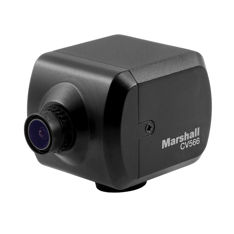 Marshall CV566 - Miniature HD Video Camera with Genlock, angled left