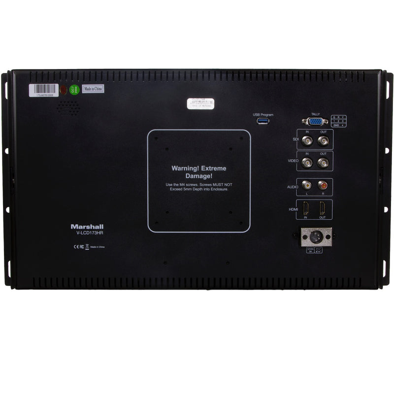 Marshall V-LCD173HR - 17.3" HD Rack Monitor with 3G-SDI & HDMI Inputs, rear