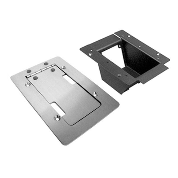 Ace Backstage Mini Stage Pocket, Heavy Duty Slant Panel Floor Box, Solid Stainless Steel Lid and Bezel