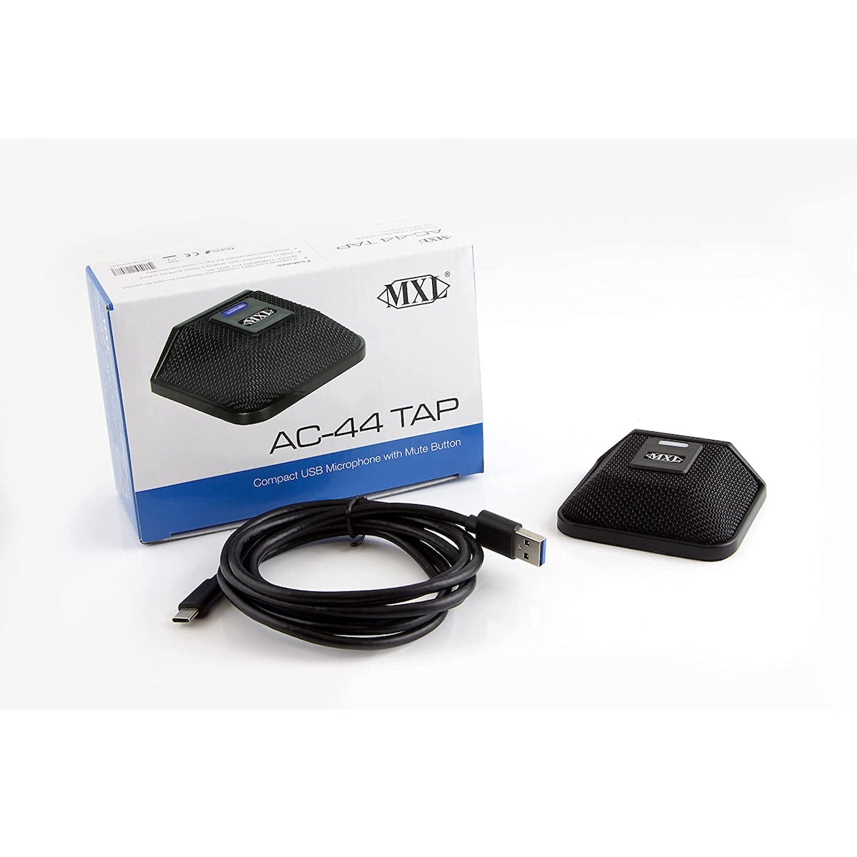 MXL AC-44 Tap - USB-C Miniature Microphone with Mute Button, box