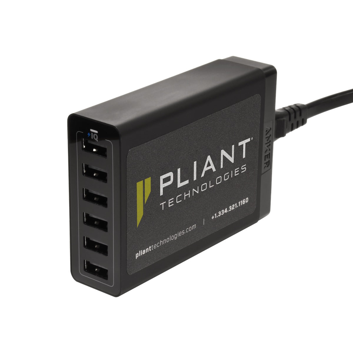 Pliant Technologies PAC-USB6-CHG 6-Port USB Charger for Wireless Packs, angled top view