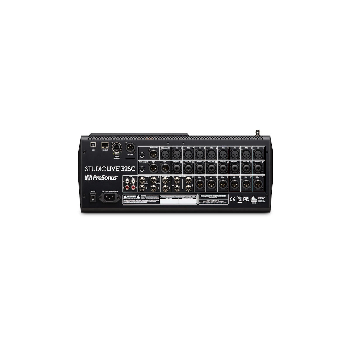 PreSonus StudioLive 32SC - Subcompact 32-channel Digital Mixer with Effects, back